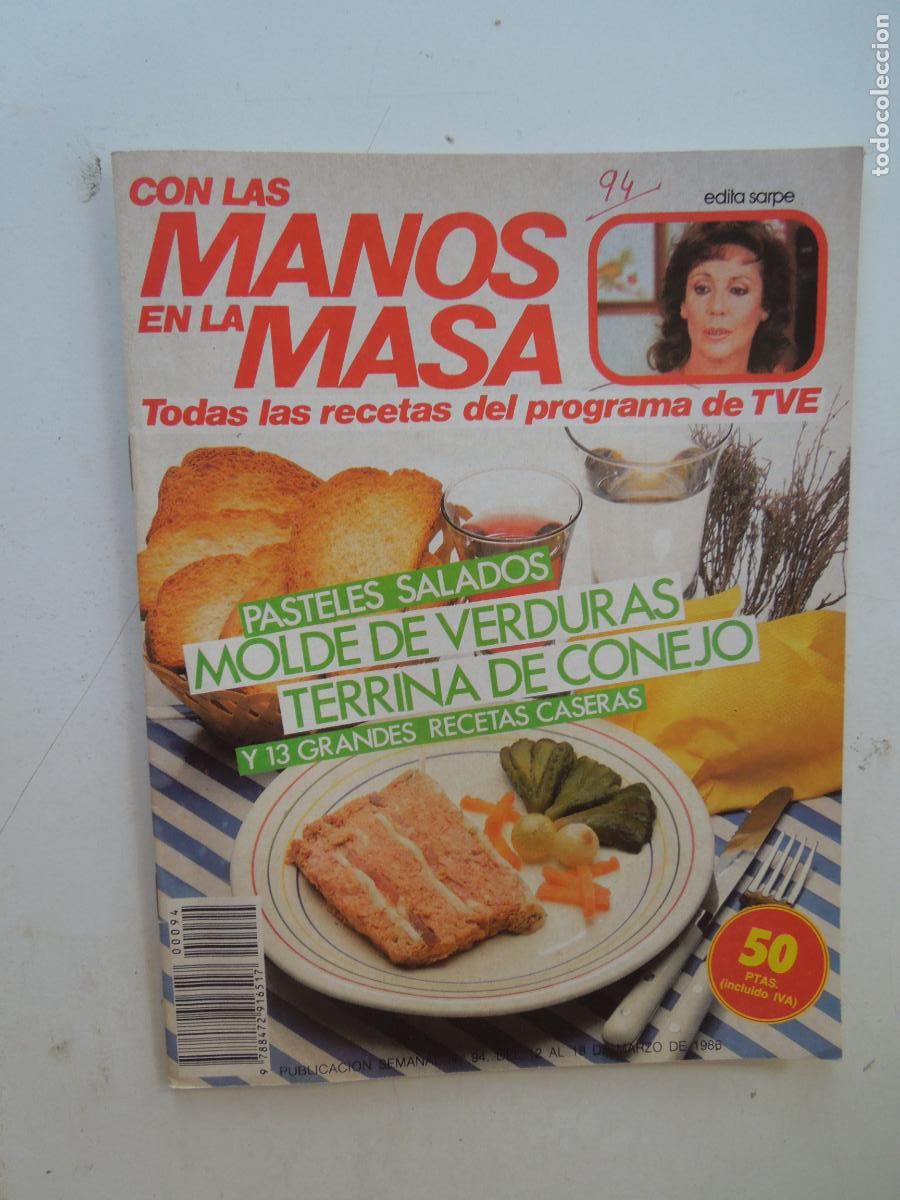 Coleccionismo de Revistas y Peri&oacute;dicos: CON LAS MANOS EN LA MASA REVISTA N&ordm; 94 - 1986 -PASTELES SALADOS - MOLDE DE VERDURAS