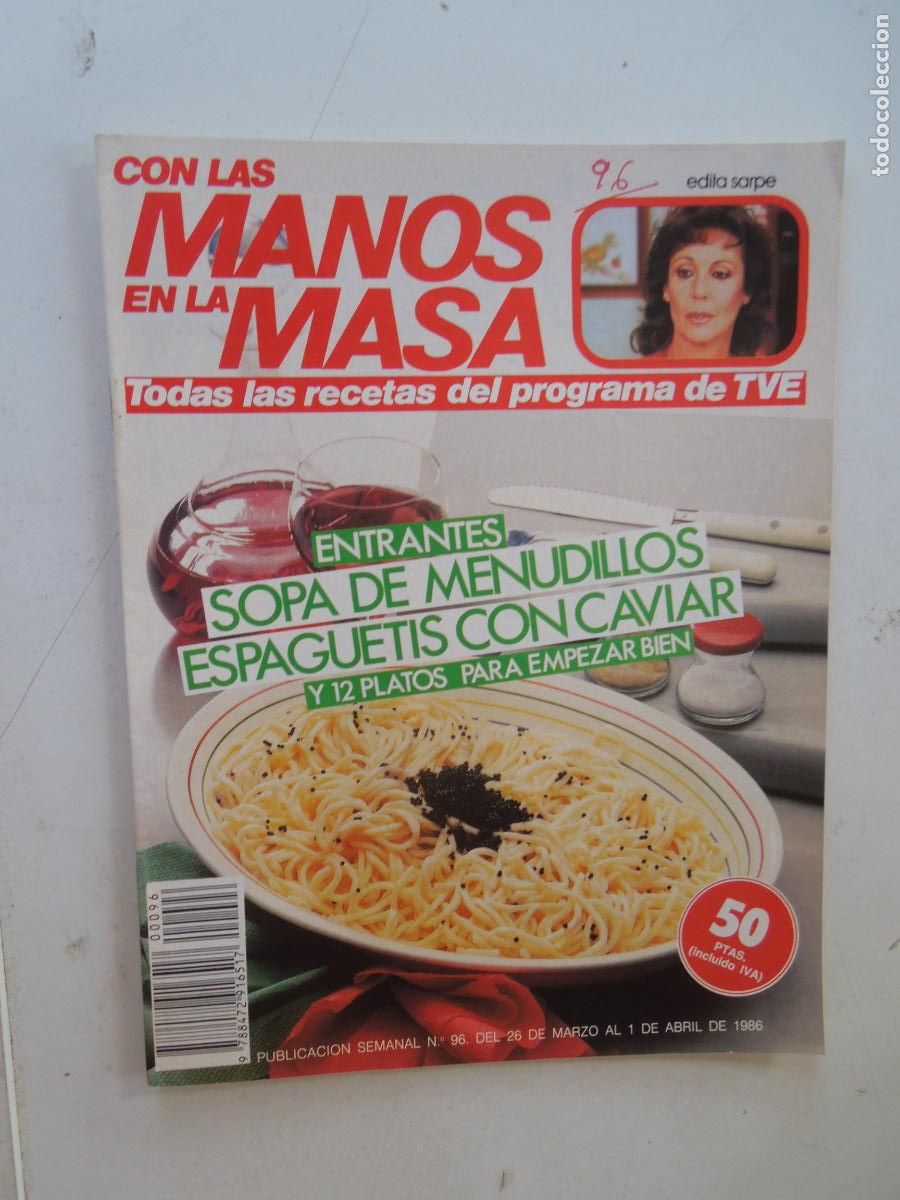 Coleccionismo de Revistas y Peri&oacute;dicos: CON LAS MANOS EN LA MASA REVISTA N&ordm; 96 - 1986 -ENTRANTES - SOPA DE MENUDILLOS
