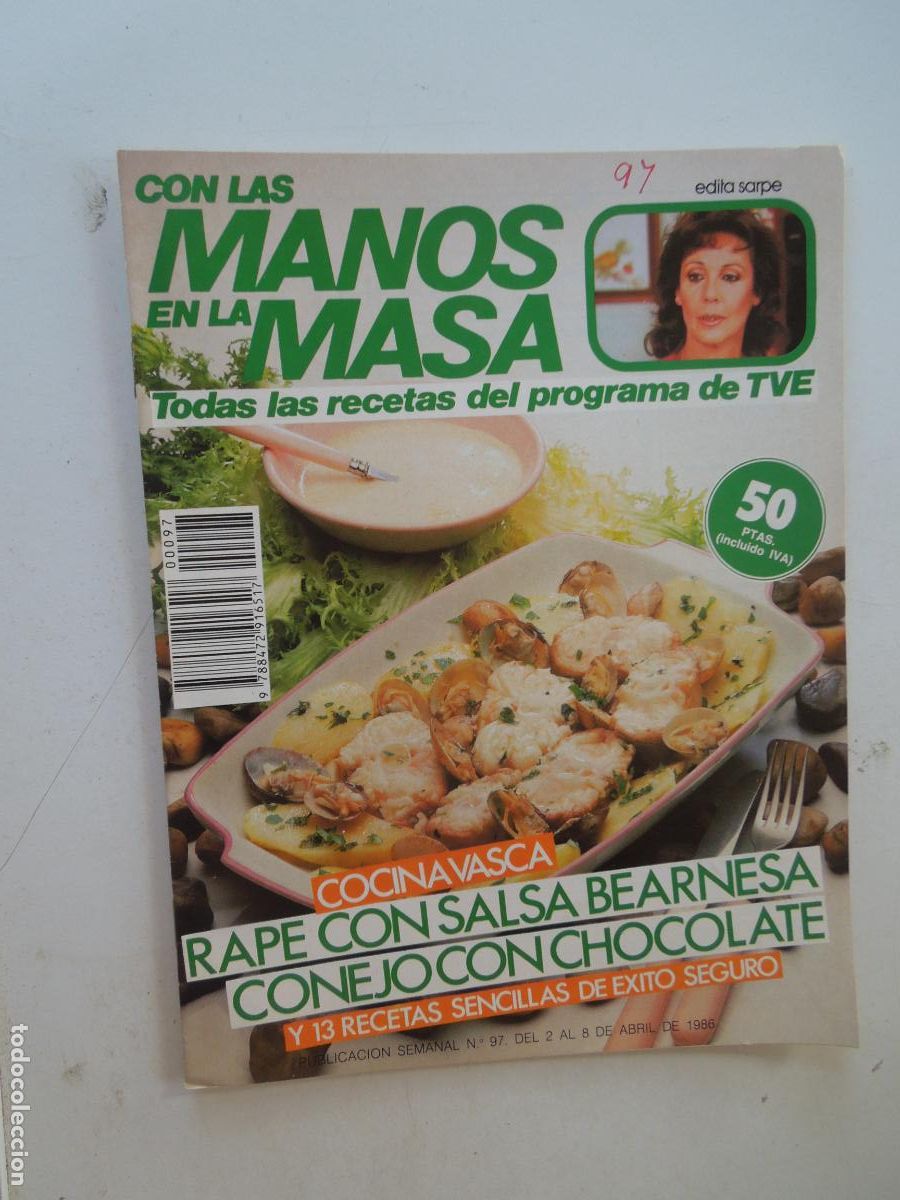 Coleccionismo de Revistas y Peri&oacute;dicos: CON LAS MANOS EN LA MASA REVISTA N&ordm; 97 - 1986 -COCINA VASCA - RAPE CON SALSA BEARNESA