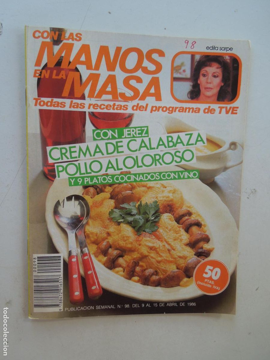 Coleccionismo de Revistas y Peri&oacute;dicos: CON LAS MANOS EN LA MASA REVISTA N&ordm; 98 - 1986 -CON JEREZ - CREMA DE CALABAZA