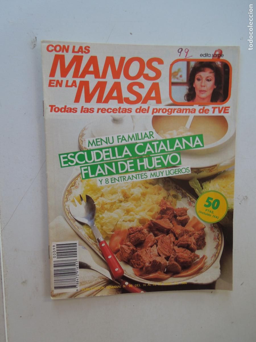 Coleccionismo de Revistas y Peri&oacute;dicos: CON LAS MANOS EN LA MASA REVISTA N&ordm; 99 - 1986 -MENU FAMILIAR - ESCUDELLA CATALANA