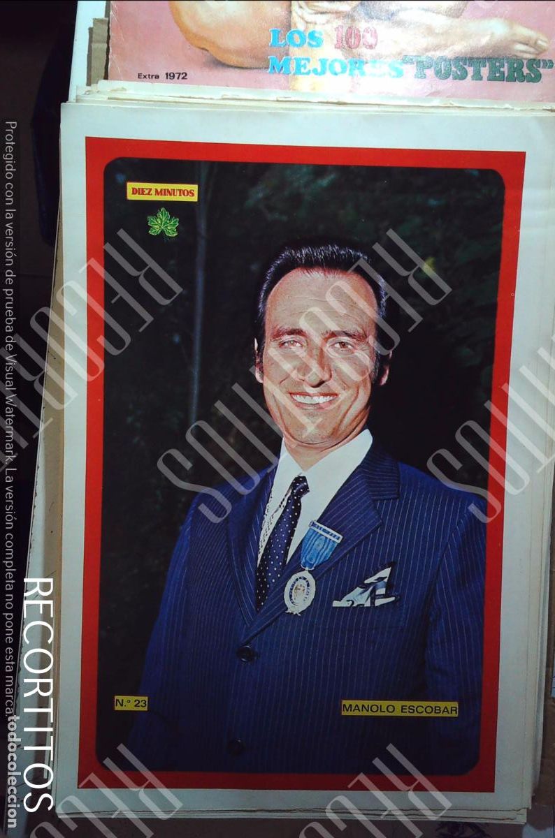 Collection Magazines and Newspapers: poster diez minutos 1972 manolo escobar