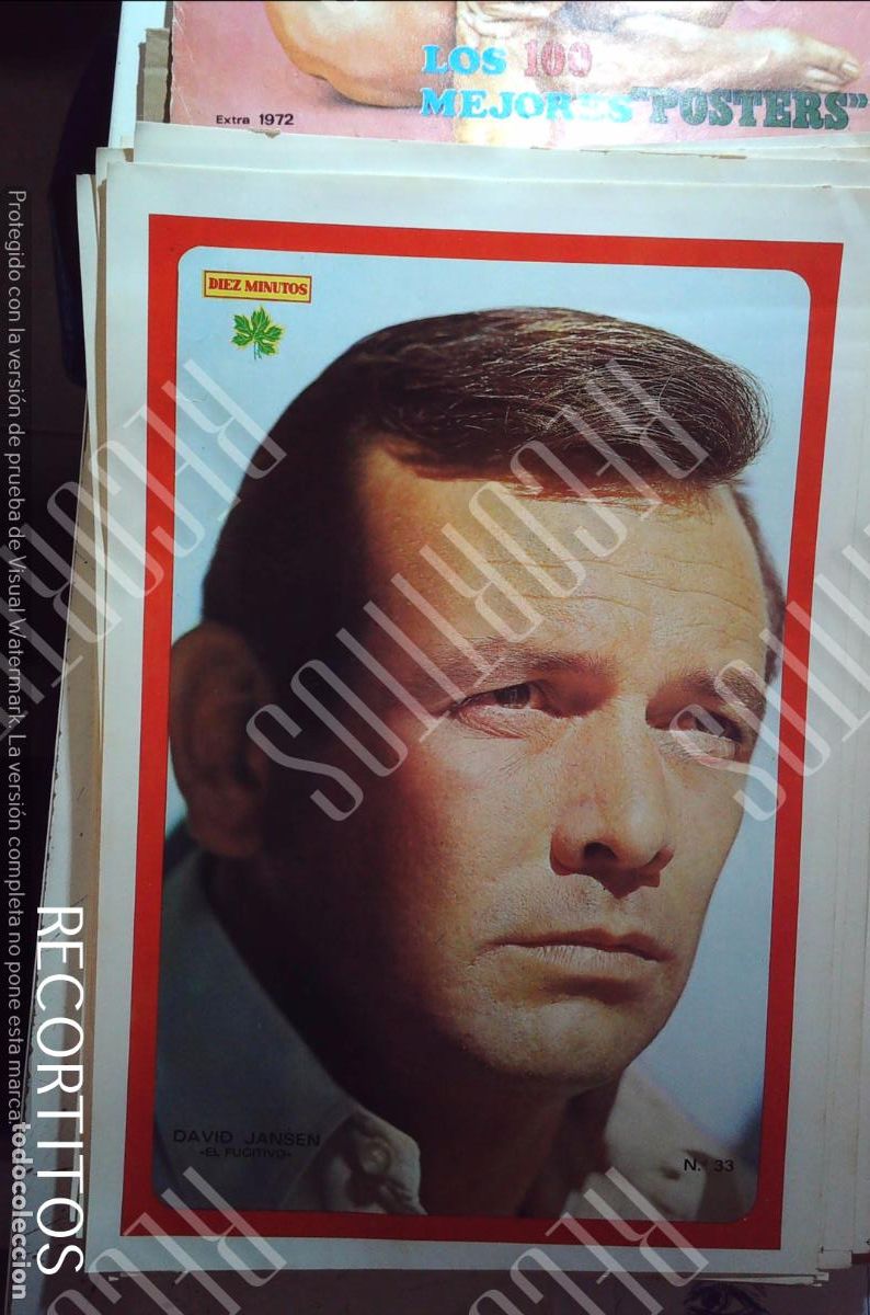 Coleccionismo de Revistas y Peri&oacute;dicos: poster diez minutos 1972 david jansen el fugitivo