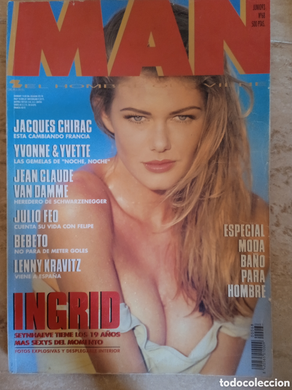 Collezionismo di Riviste e Giornali: Man n&deg;68 Ingrid Seynhaeve Bebeto Joaqu&iacute;n Cortes Michael Criton Lenny Kravitz Julio Medem Van Damme