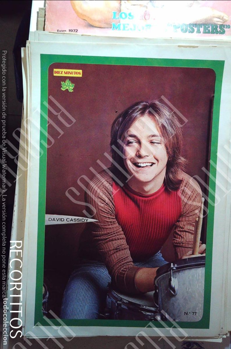 Collezionismo di Riviste e Giornali: poster diez minutos 1972 david cassidy
