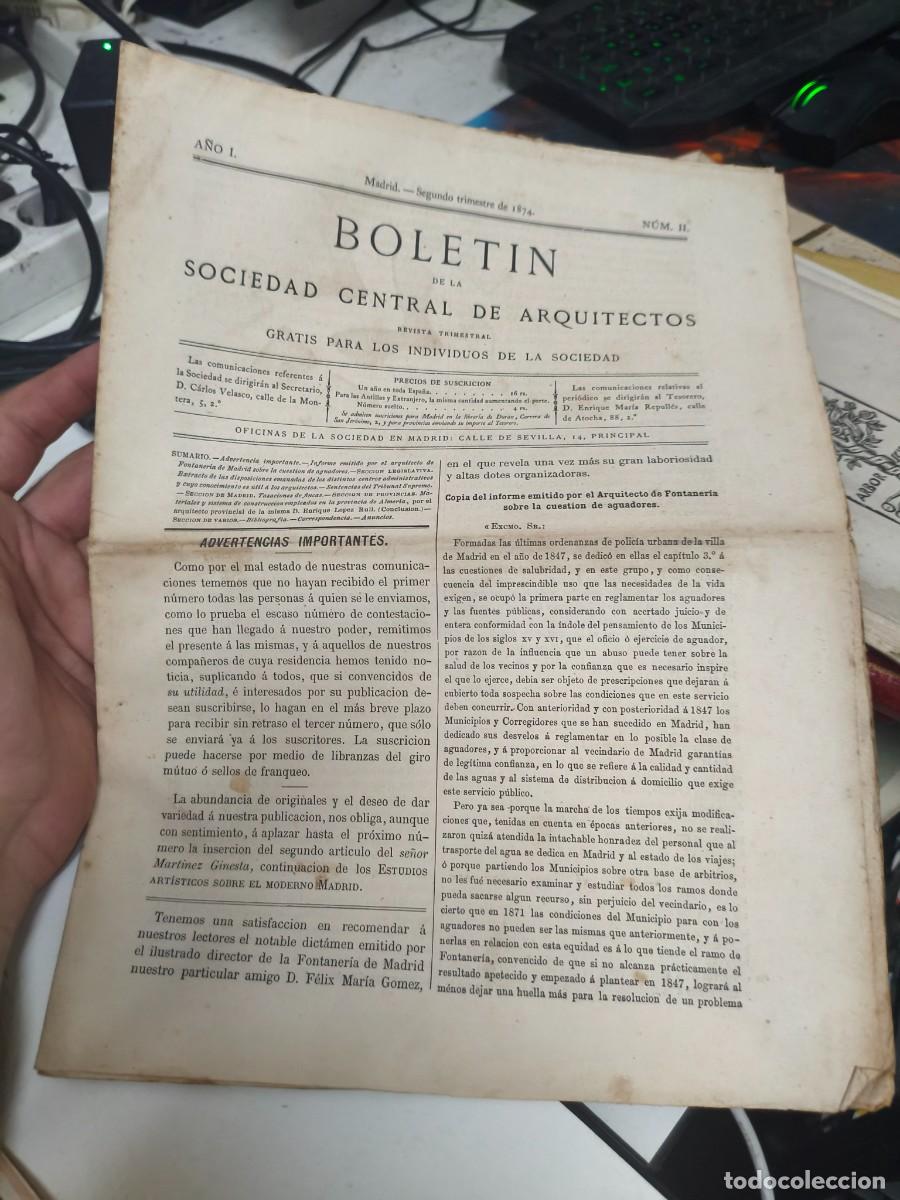 Coleccionismo de Revistas y Peri&oacute;dicos: BOLET&Iacute;N DE LA SOCIEDAD CENTRAL DE ARQUITECTOS A&Ntilde;O I. N&Uacute;MEROS II