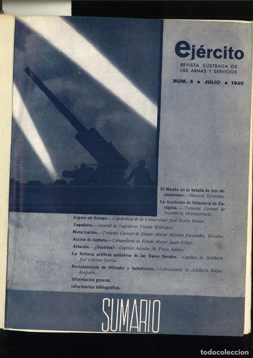 Coleccionismo de Revistas y Peri&oacute;dicos: EJERCITO REVISTA ILUSTRADA DE LAS ARMAS Y SERVICIOS JULIO 1940 A DICIEMBRE 1940