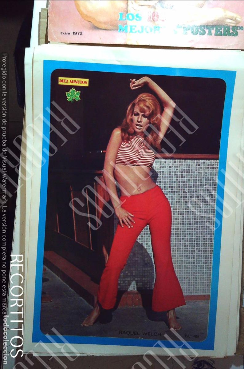Coleccionismo de Revistas y Peri&oacute;dicos: poster diez minutos 1972 RAQUEL WELCH