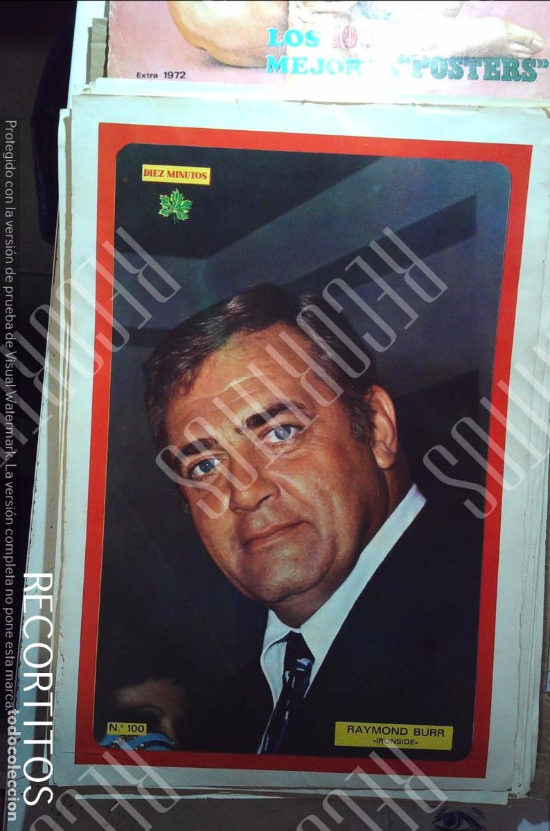 Coleccionismo de Revistas y Peri&oacute;dicos: poster diez minutos 1972 raymond burr ironside