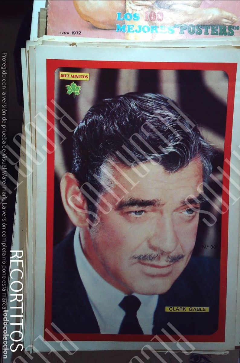 Sammeln von Zeitschriften und Zeitungen: poster diez minutos 1972 CLARK GABLE