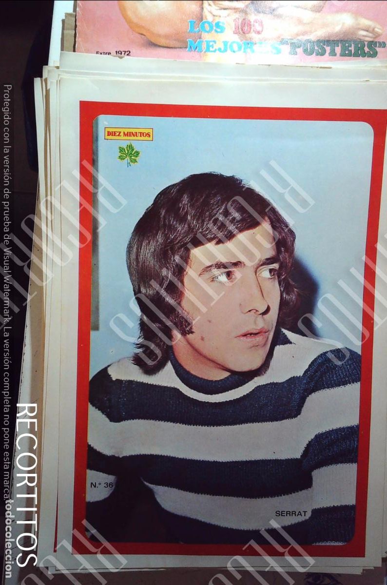 Coleccionismo de Revistas y Peri&oacute;dicos: poster diez minutos 1972 JOAN MANUEL SERRAT