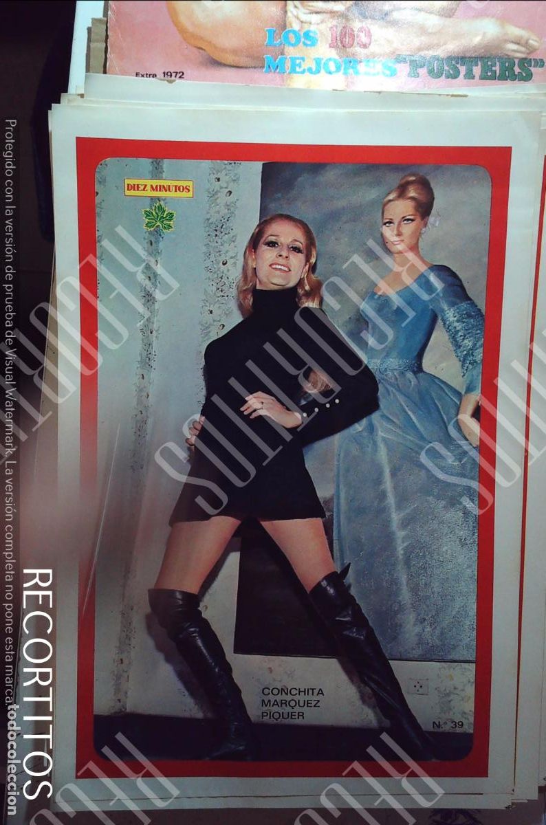 Coleccionismo de Revistas y Peri&oacute;dicos: poster diez minutos 1972 CONCHITA MARQUEZ PIQUER