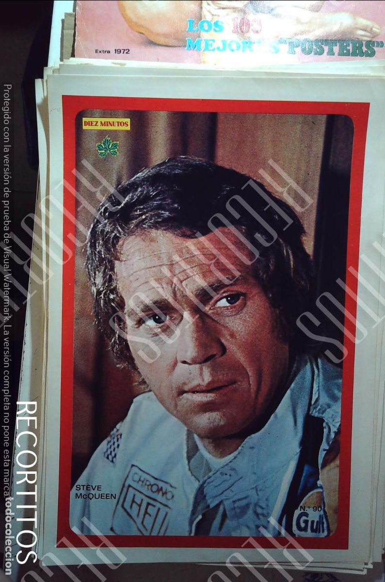 Collectionnisme de Revues et Journaux: poster diez minutos 1972 steve mcqueen