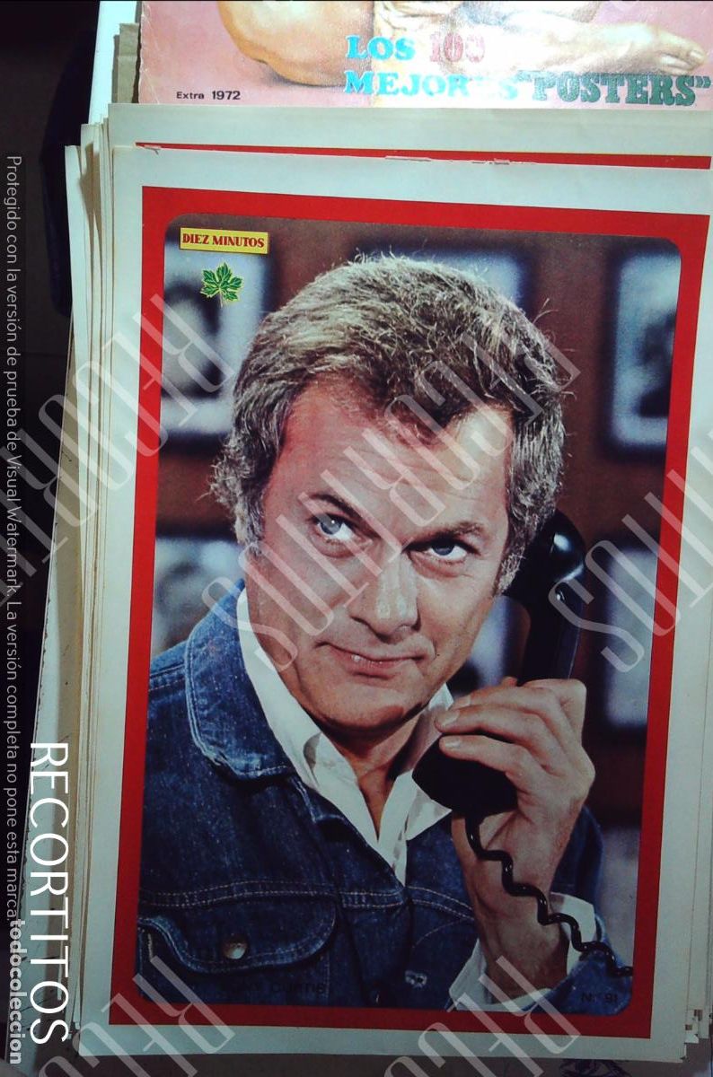 Colecionismo de Revistas e Jornais: poster diez minutos 1972 TONY CURTIS LOS PERSUASORES