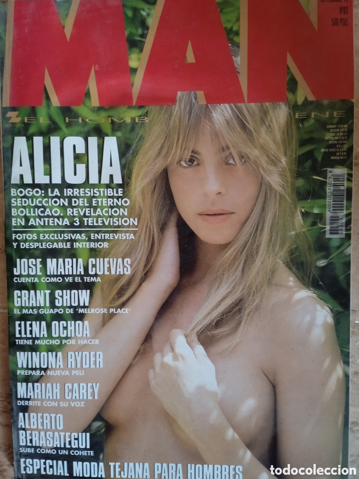 Collectionnisme de Revues et Journaux: Revista Man n&deg;83 Winona Ryder Mariah Carey Grant Show Alberto Berasategui Tim Burton Alejandra Guzm&aacute;