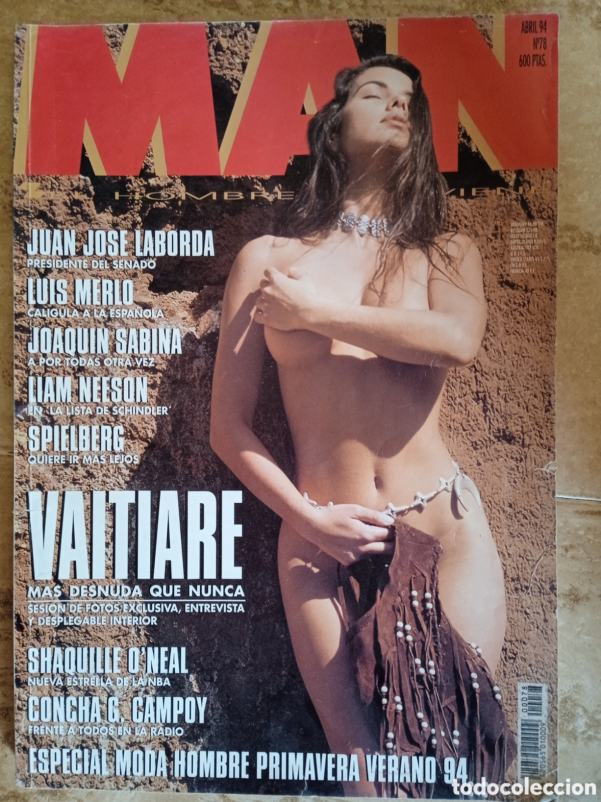 Collectionnisme de Revues et Journaux: Revista Man n&deg;78 Joaqu&iacute;n Sabina Shaquille O'Neal Steven Spielberg Liam Neeson Vaitiare Luis Merlo