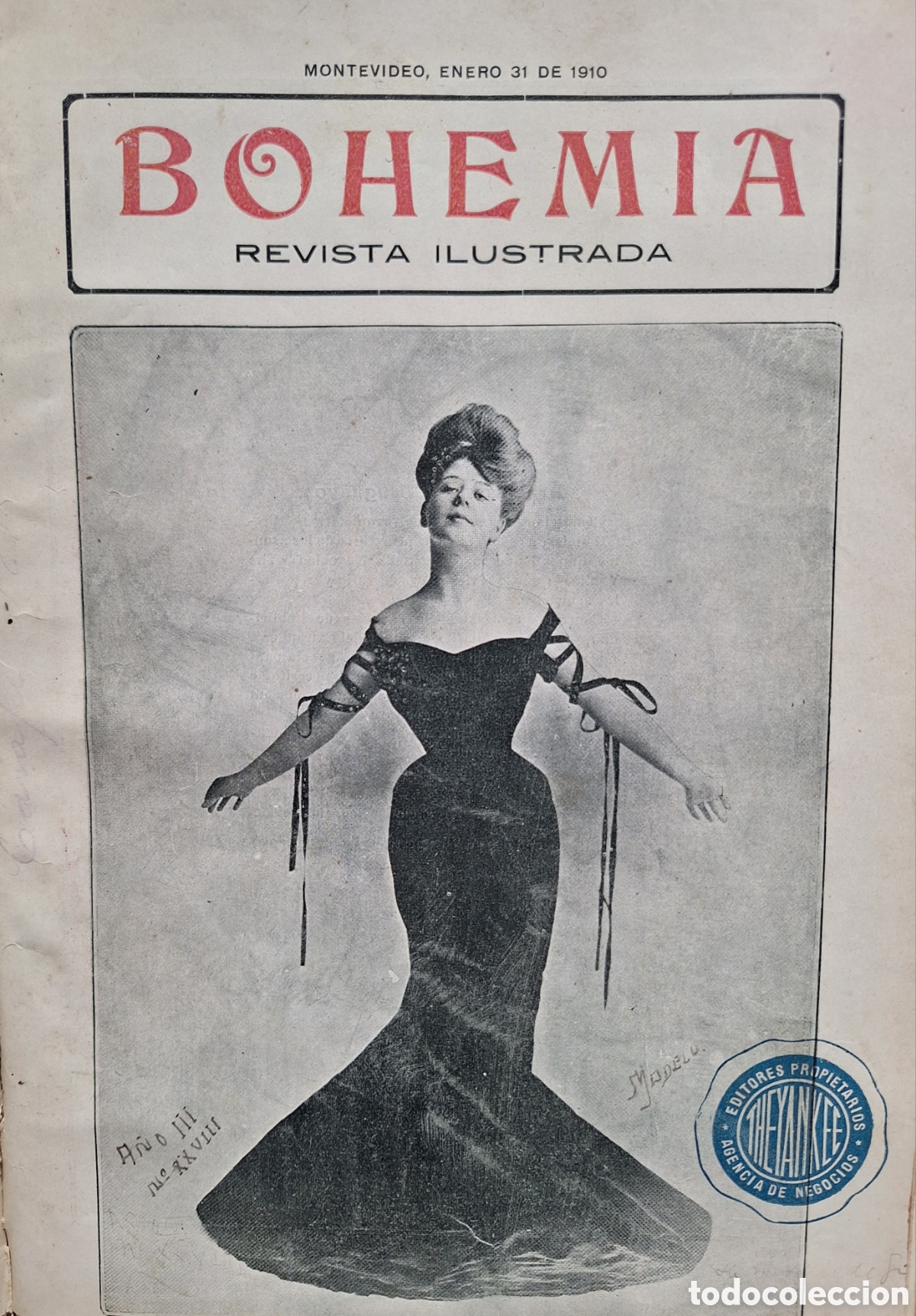 Coleccionismo de Revistas y Peri&oacute;dicos: REVISTA URUGUAYA ILUSTRADA BOHEMIA 1910 LA EXPOSICION DE BELLAS ARTES PARQUE URBANO FUNDADOR LISTA
