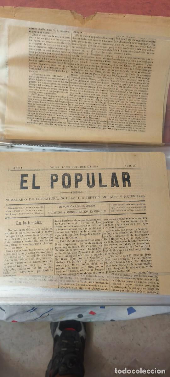 Coleccionismo de Revistas y Peri&oacute;dicos: Peri&oacute;dicos antiguos de Osuna Sevilla &rdquo;El Popular&rdquo;