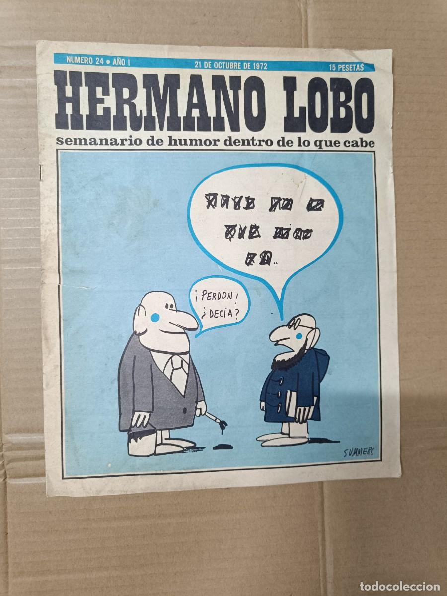 Coleccionismo de Revistas y Peri&oacute;dicos: ANTIGUA REVISTA SATIRICA DE HUMOR, HERMANO LOBO, NUMERO 24, 1972 -P10