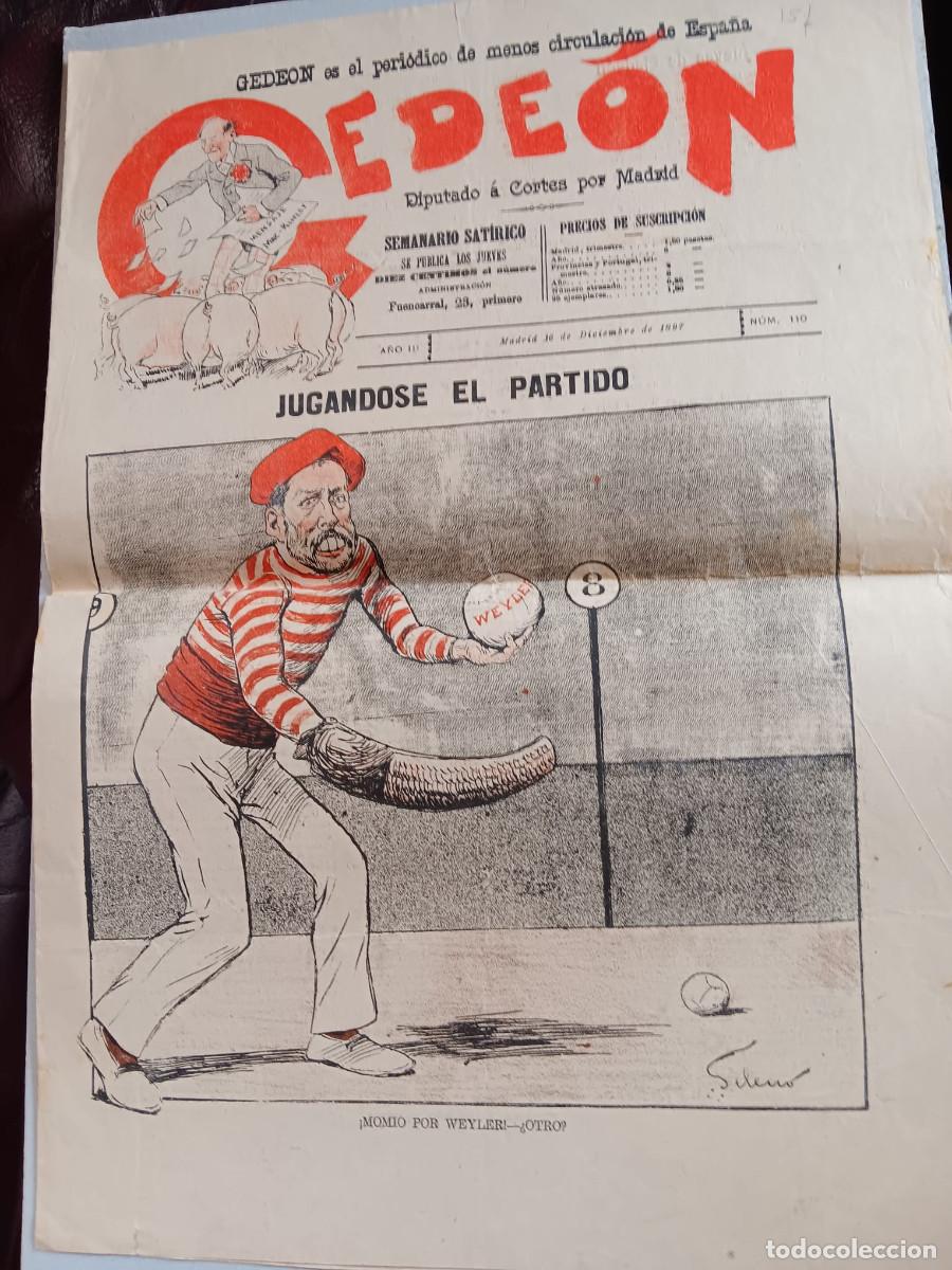 Collezionismo di Riviste e Giornali: GEDE&Oacute;N. SEMANARIO SAT&Iacute;RICO. N&ordm; 110. DICIEMBRE 1897. MOMIO POR WEYLER.
