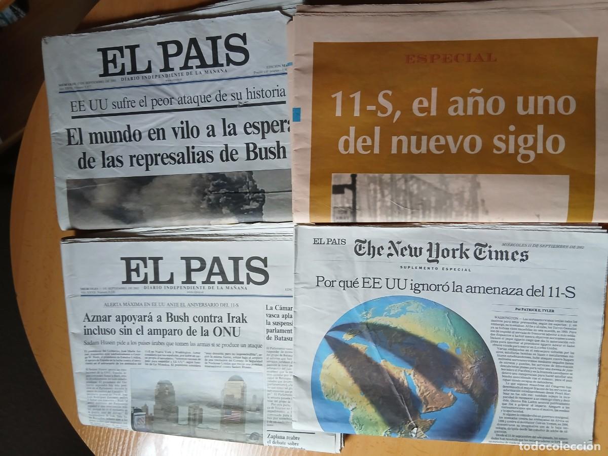 Coleccionismo de Revistas y Peri&oacute;dicos: El Pa&iacute;s, 2 peri&oacute;dicos y 2 suplementos. 11-S atentado torres gemelas