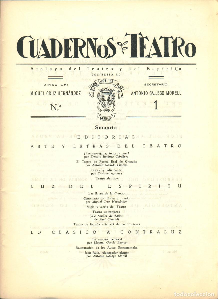 Coleccionismo de Revistas y Peri&oacute;dicos: Cuadernos de Teatro; N&uacute;ms. 1-4 (1944-1946)_Teatro Lope de Vega (Granada)/ dir. Miguel Cruz Hern&aacute;ndez