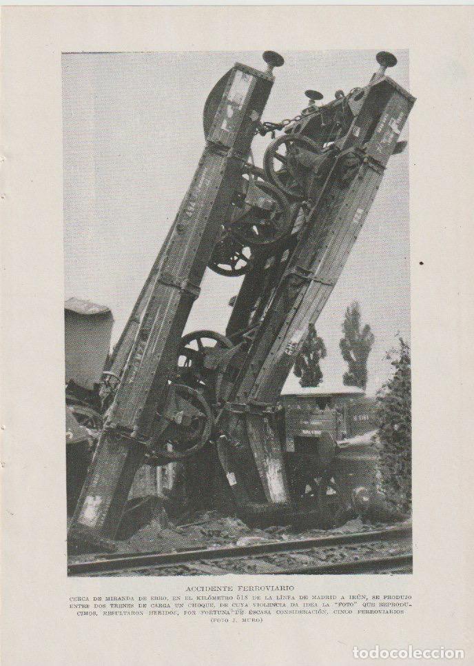 Collezionismo di Riviste e Giornali: * FERROCARRIL * Choque de trenes en Miranda de Ebro, l&iacute;nea Madrid-Ir&uacute;n - 1934