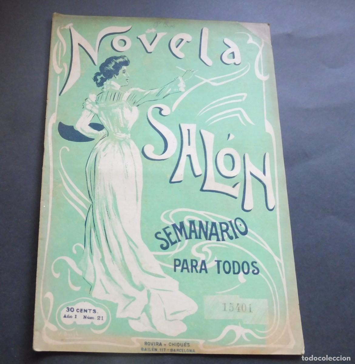 Coleccionismo de Revistas y Peri&oacute;dicos: REVISTA - NOVELA DE SAL&Oacute;N - N&Uacute;M 21 - 19 de Agosto de 1906 - SEMANARIO ILUSTRADO - N&Uacute;M EJEMPLAR 15401