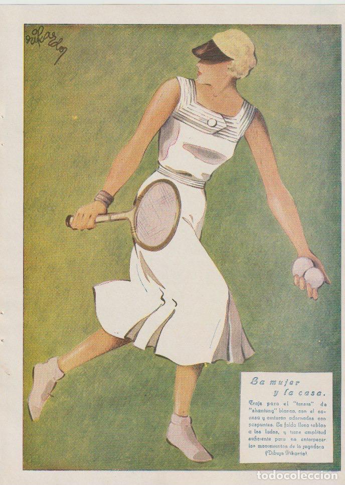 Collectionnisme de Revues et Journaux: * MODA FEMENINA * Traje para tenis, dibujos de Rikardo; modelo Patou 1934