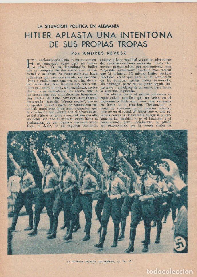 Colecionismo de Revistas e Jornais: * NAZISMO * H&iacute;tler aplasta una intentona de sus propias tropas / Andres Revesz - 1934