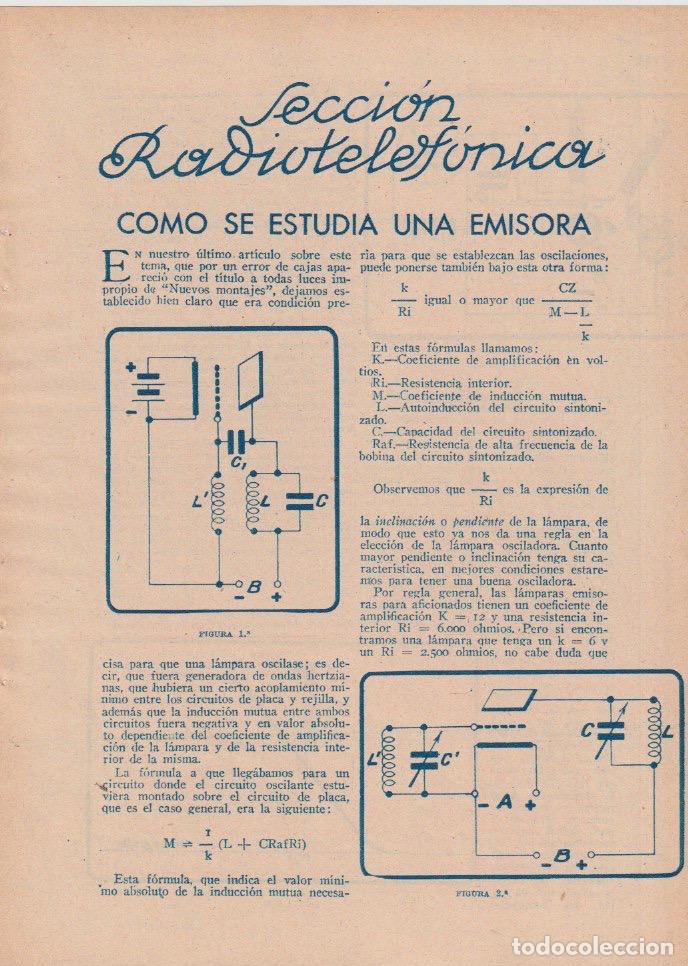 Collezionismo di Riviste e Giornali: * RADIO * C&oacute;mo se estudia una emisora / J. P&eacute;rez-Seoane - 1934
