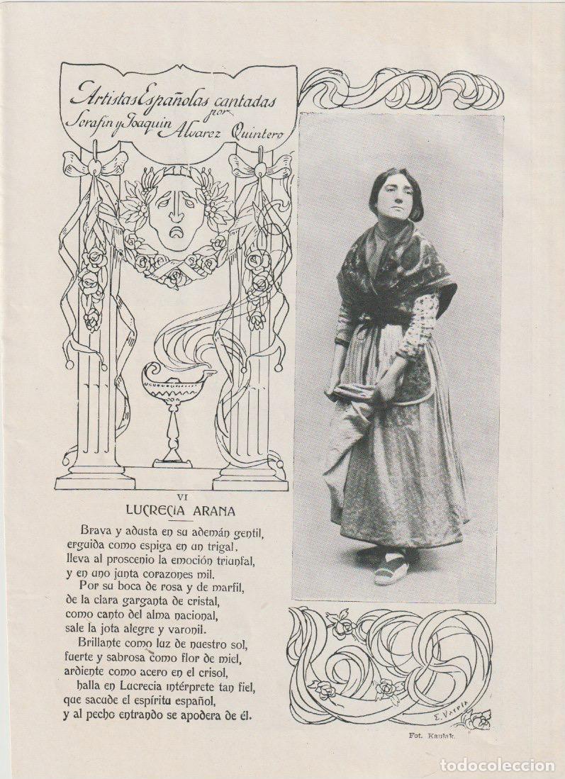 Collection Magazines and Newspapers: Artistas espa&ntilde;olas cantadas: Lucrecia Arana / Seraf&iacute;n y Joaqu&iacute;n &Aacute;lvarez Quintero; foto Kaulak - 1912