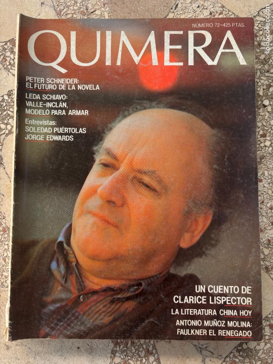 Coleccionismo de Revistas y Peri&oacute;dicos: QUIMERA N&ordm; 72. PETER SCHNEIDER. LEDA CHIAVO. ENTREVISTA SOLEDAD PUERTOLAS. JORGE EDWARDS.