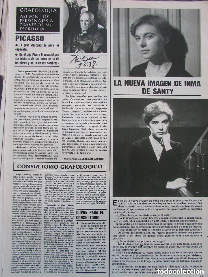 Collezionismo di Riviste e Giornali: RECORTE REVISTA SEMANA N 2188 -A&Ntilde;O 1982 - INMA DE SANTIS