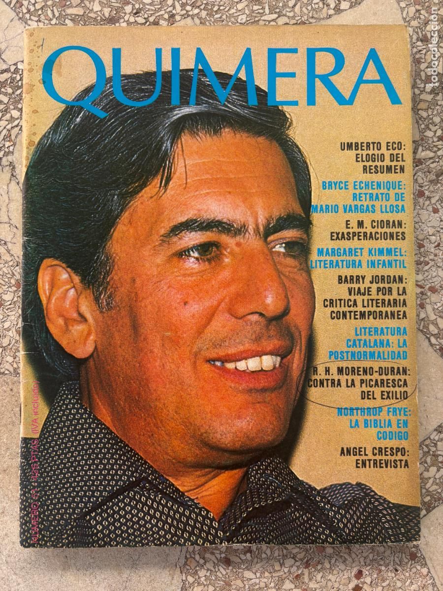 Coleccionismo de Revistas y Peri&oacute;dicos: QUIMERA N&ordm; 51. UMBERTO ECO. BRYCE ECHENIQUE. MARIO VARGAS LLOSA. MARGARET KIMMEL. BARRY JORDAN.