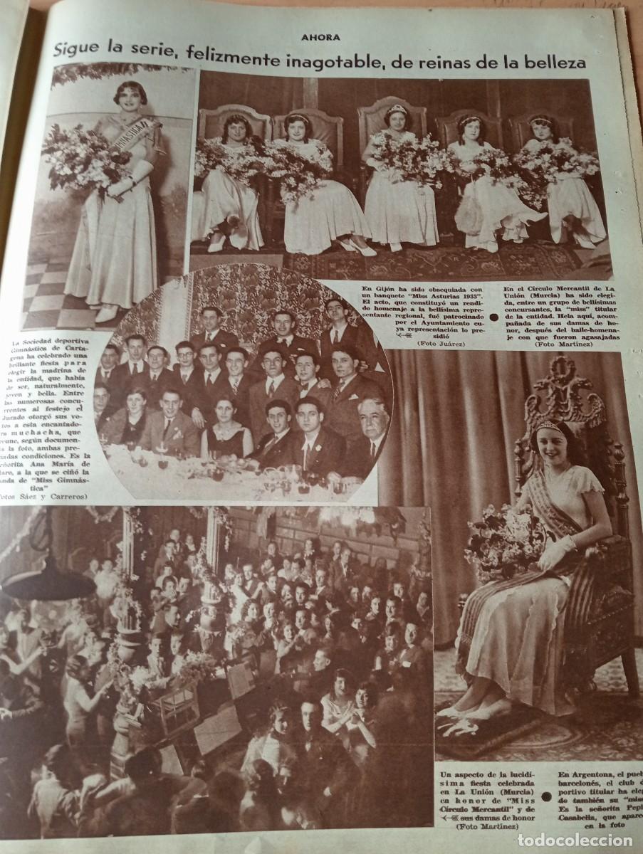 Coleccionismo de Revistas y Peri&oacute;dicos: PERIODICO A&Ntilde;O 1933 MISS CARTAGENA GIJON LA UNION ARGENTONA MIGUEL FLETA GRABA FONOGRAFO