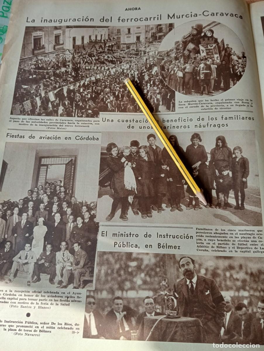 Coleccionismo de Revistas y Peri&oacute;dicos: PERIODICO A&Ntilde;O 1933 FERROCARRIL MURCIA CARAVACA DE LOS RIOS EN BELMEZ NAUFRAGIO EN CAYON