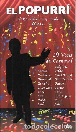 Collezionismo di Riviste e Giornali: EL POPURRI. GUIA DEL CARNAVAL EN CADIZ Y PROVINCIA A&Ntilde;O 2013 - N&ordm; 19 - A-C-2197