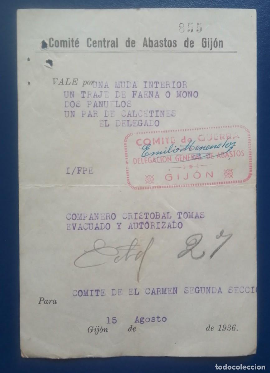 Collection Magazines and Newspapers: ASTURIAS. Vale para el comit&eacute; de el barrio de El Carmen. Gij&oacute;n. 15 Agosto 1936