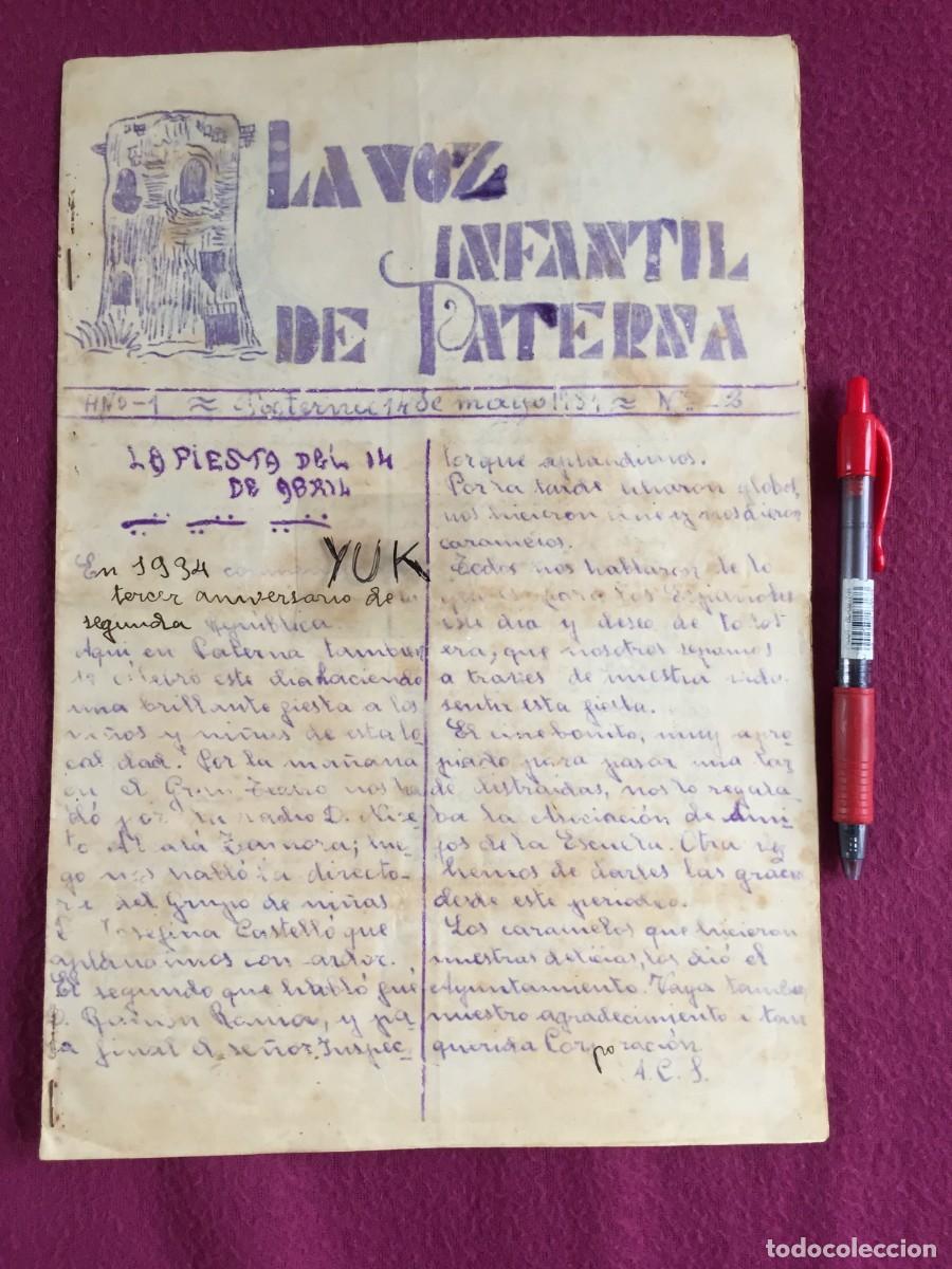 Coleccionismo de Revistas y Peri&oacute;dicos: LA VOZ INFANTIL DE PATERNA (VALENCIA) N&ordm; 2 de 14 Mayo de 1934 Escuela V. Blasco Iba&ntilde;ez Mickey Mouse
