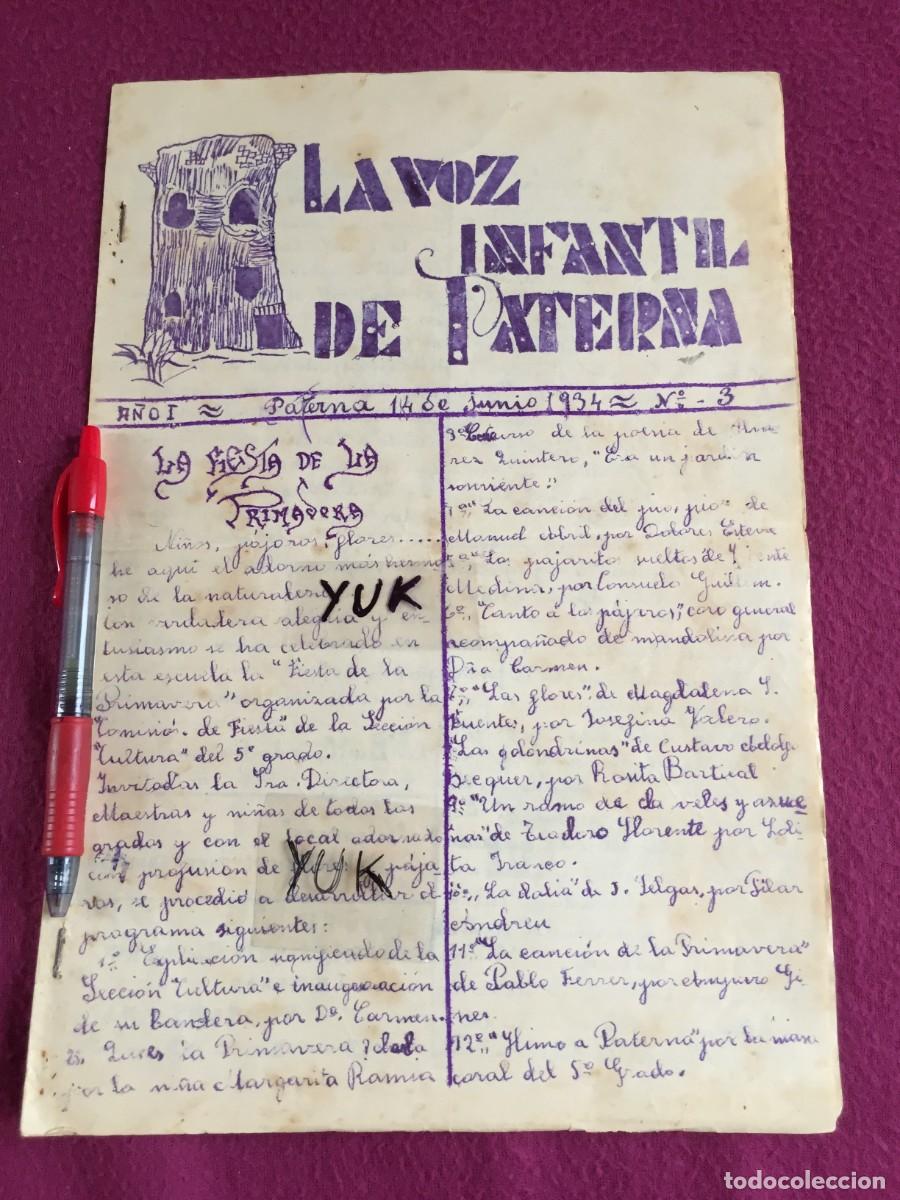 Coleccionismo de Revistas y Peri&oacute;dicos: LA VOZ INFANTIL DE PATERNA (VALENCIA)N&ordm; 3 de 14 Junio de 1934 -Escuela V. Blasco Iba&ntilde;ez Mickey Mouse