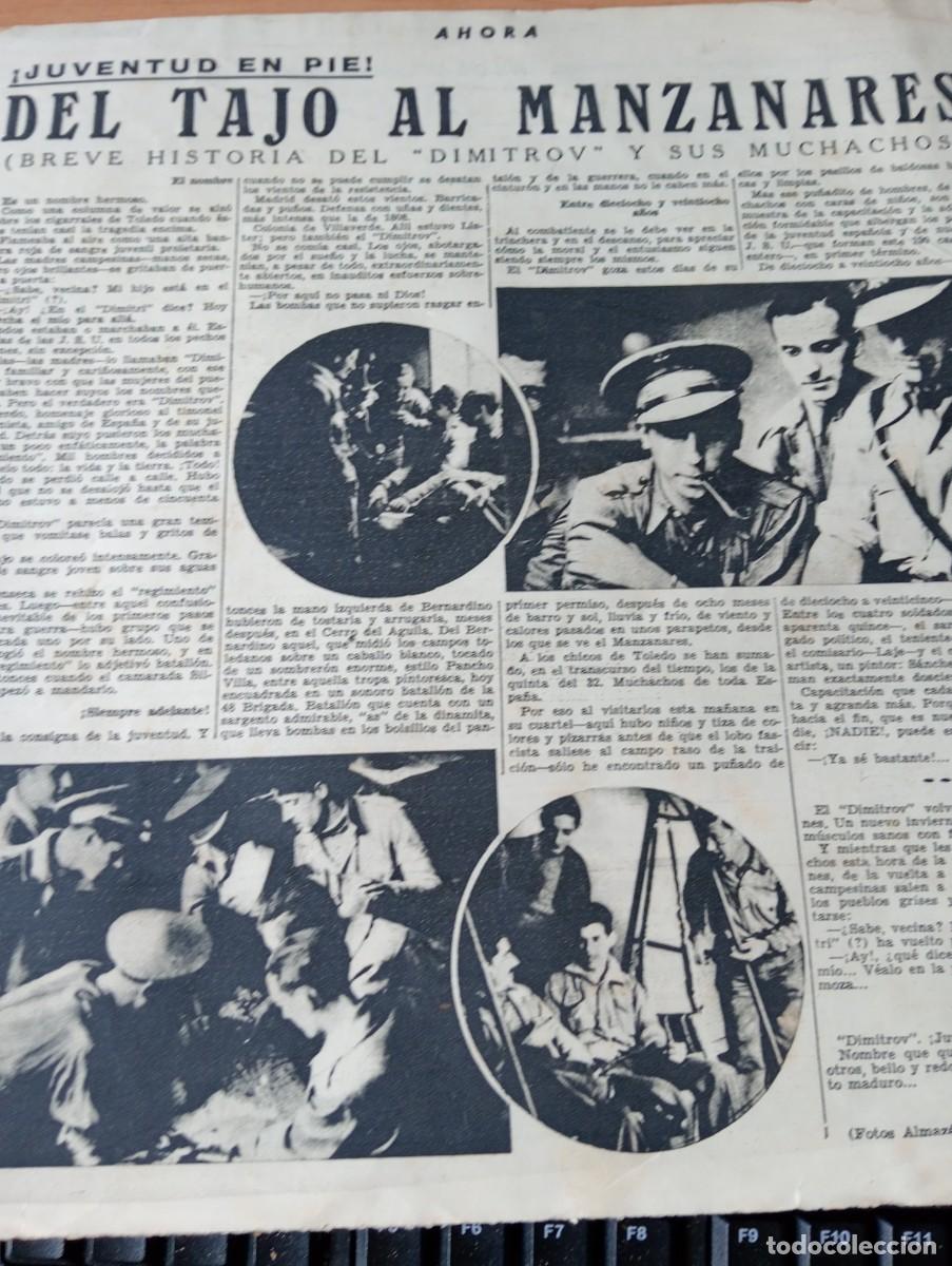 Collectionnisme de Revues et Journaux: PERIODICO A&Ntilde;O 1937 GUERRA CIVIL EVACUACION DE GIJON MARIA TERESA LEON DIMITROV DEL TAJO MANZANARES