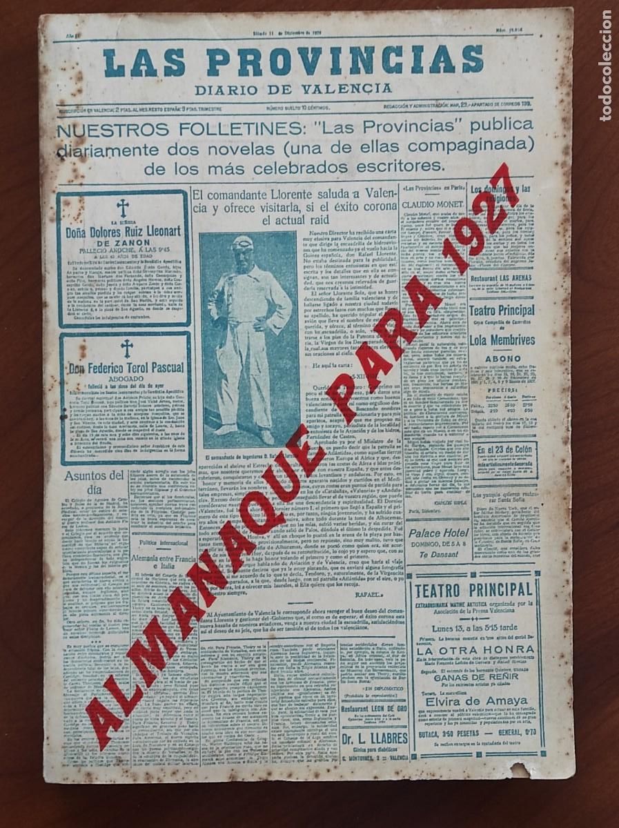 Coleccionismo de Revistas y Peri&oacute;dicos: ALMANAQUE DE LAS PROVINCIAS PARA 1927 - 407 P&Aacute;GINAS DE INFORMACI&Oacute;N Y ANUNCIOS