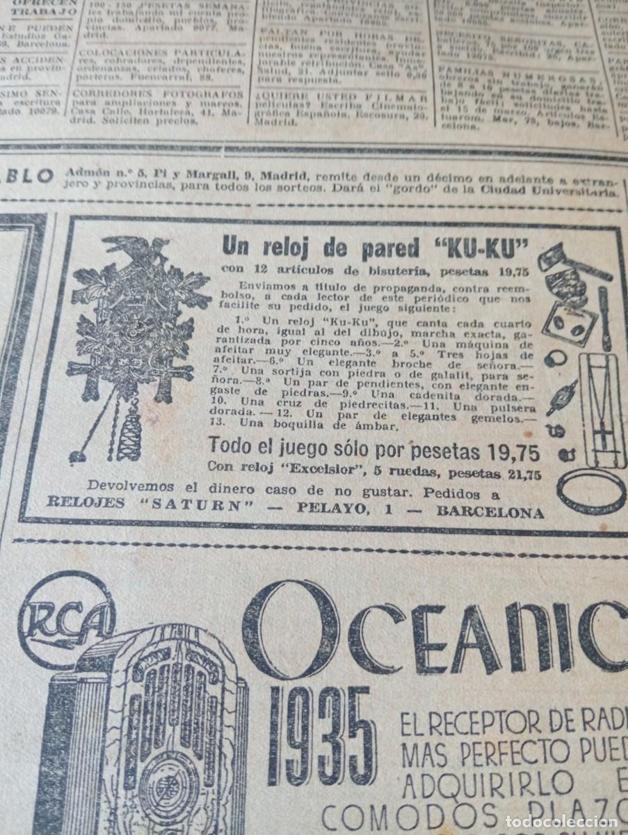 Collection Magazines and Newspapers: PERIODICO A&Ntilde;O 1935 RELOJ DE KU KU CU-CUT CUCO RAFAEL ARROYO PIANISTA CARMENDIAZ PEPITA CABALLERO