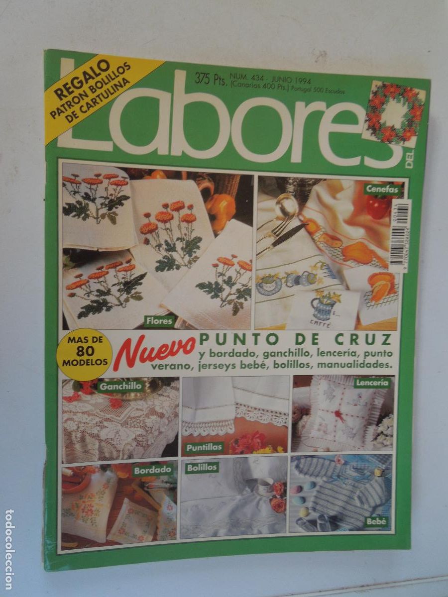 Collezionismo di Riviste e Giornali: LABORES DE HOGAR REVISTA N&ordm; 434 - MAYO 1994 -PUNTO CRUZ - CON PATRONES CUADERNO DE EXPLICACIONES