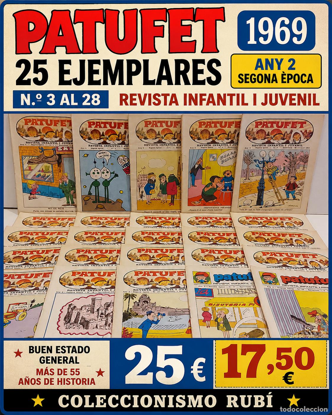 Coleccionismo de Revistas y Peri&oacute;dicos: LOTE 25 REVISTAS PATUFET | ANY 2 SEGONA &Egrave;POCA | N.&ordm; 3 AL 28 | BARCELONA 1969