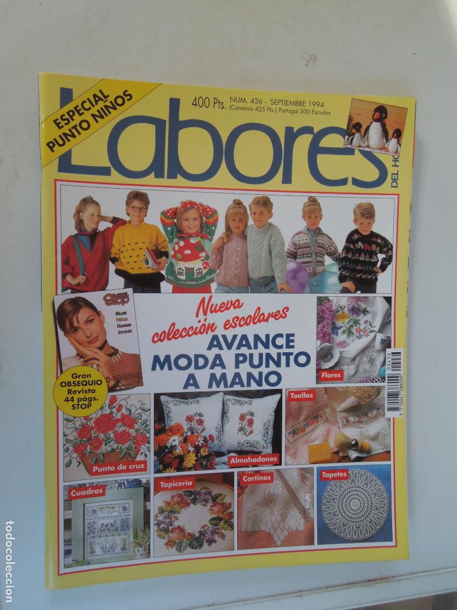 Collezionismo di Riviste e Giornali: LABORES DE HOGAR REVISTA N&ordm; 436 -09- 1994 -ESPECIAL NI&Ntilde;OS - CON PATRONES CUADERNO DE EXPLICACIONES