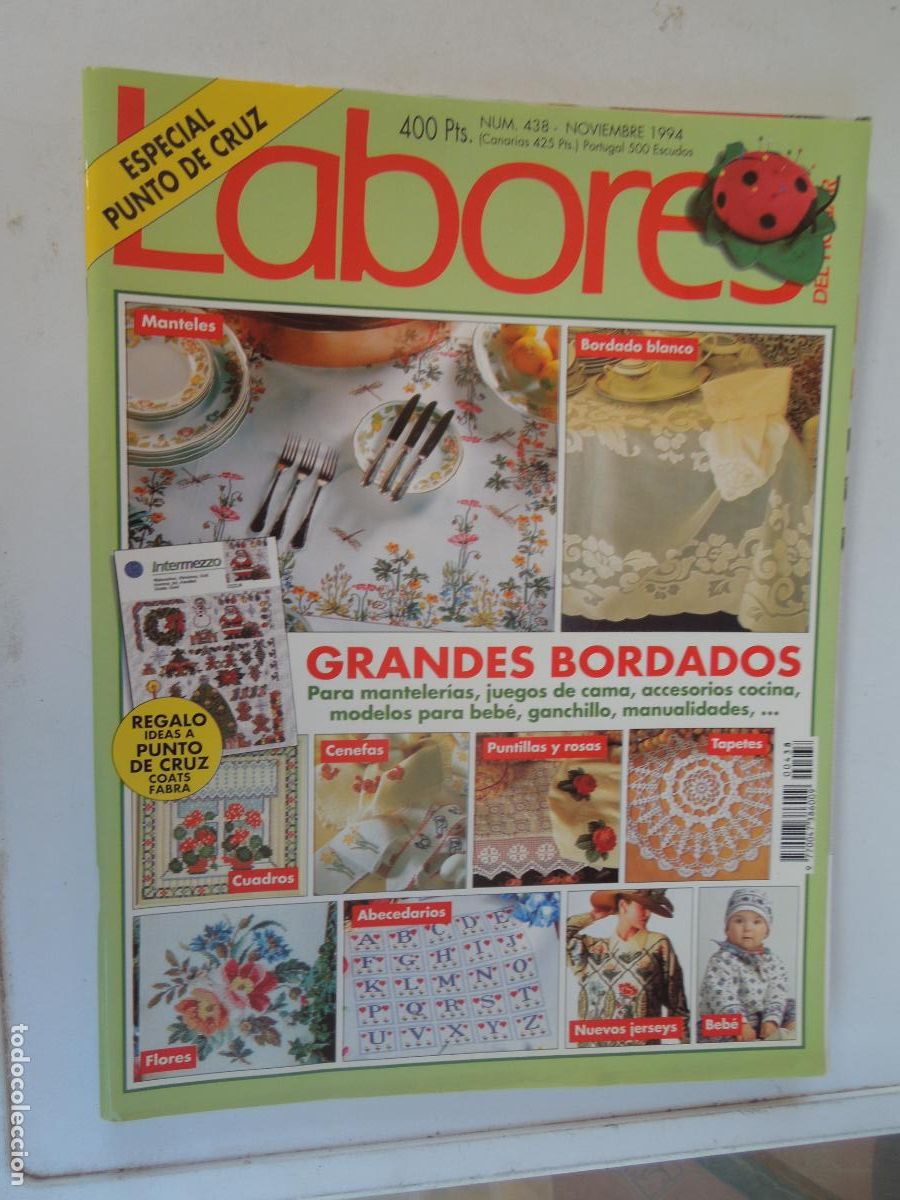 Collezionismo di Riviste e Giornali: LABORES DE HOGAR REVISTA N&ordm; 438 -10- 1994 -BORDADOS - CON PATRONES CUADERNO DE EXPLICACIONES