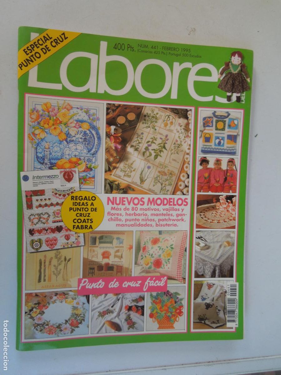 Collezionismo di Riviste e Giornali: LABORES DE HOGAR REVISTA N&ordm; 441 -02- 1995 - PUNTO DE CRUZ - CON PATRONES CUADERNO DE EXPLICACIONES