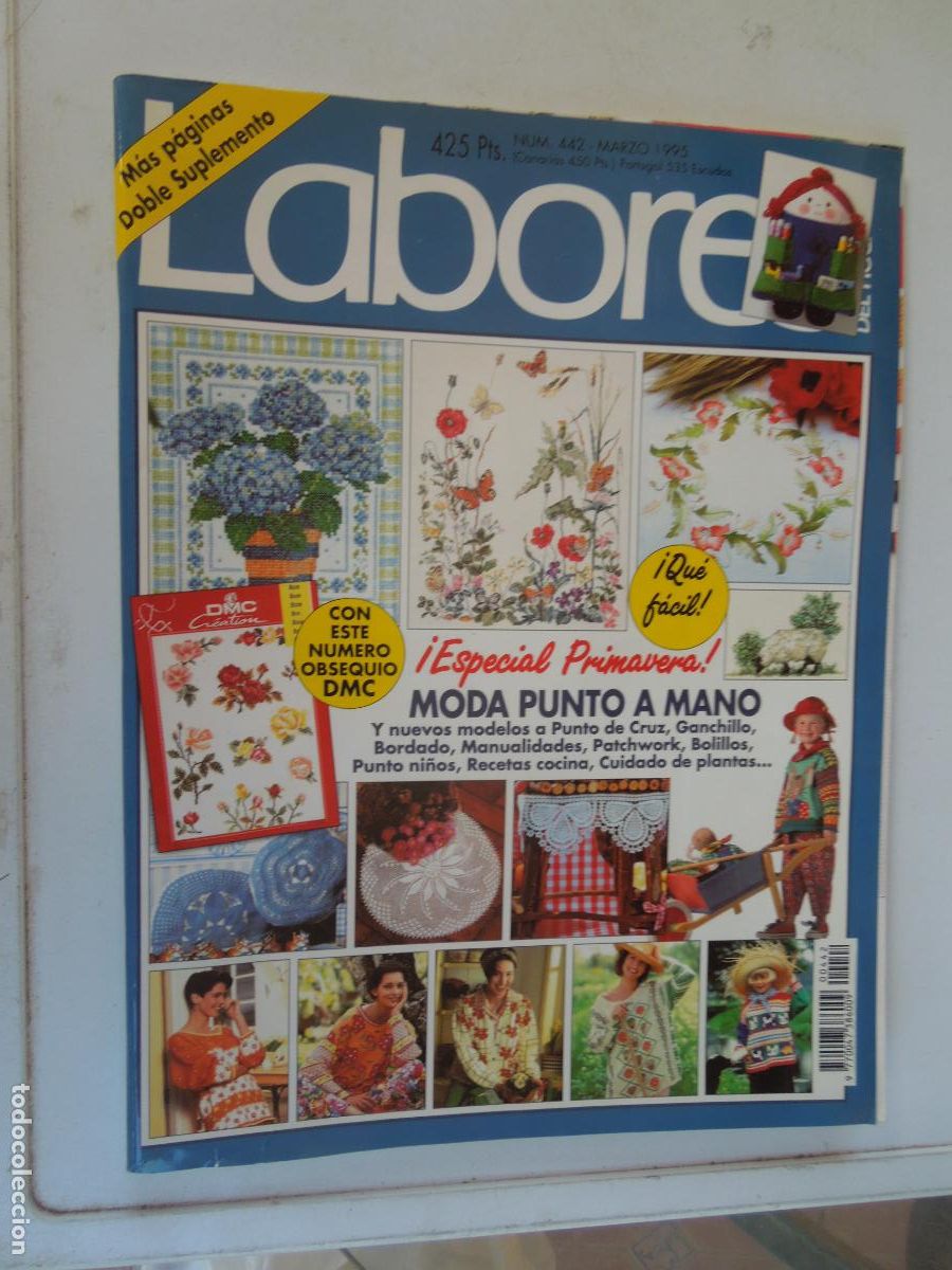 Collezionismo di Riviste e Giornali: LABORES DE HOGAR REVISTA N&ordm; 442 -03- 1995 - PRIMAVERA - CON PATRONES CUADERNO DE EXPLICACIONES